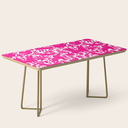 Hot Pink Otomi Bright Pattern Coffee Table Gallery Image 2