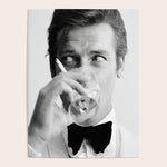 Roger Moore with Martini Retro Vintage Art Poster Gallery Image 1