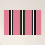 Vertical Stripes Pink and Black Welcome Mat Gallery Image 1