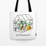 Good Things Grow Here Illustrated Quote Tote Bag Gallery Image 1