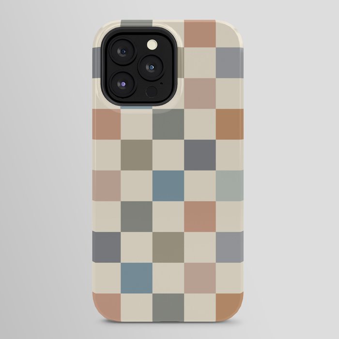 Blue & Beige Neutral Checker iPhone Case Gallery Image 32
