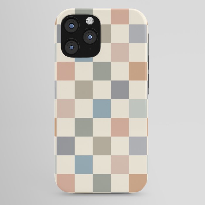 Blue & Beige Neutral Checker iPhone Case Gallery Image 44