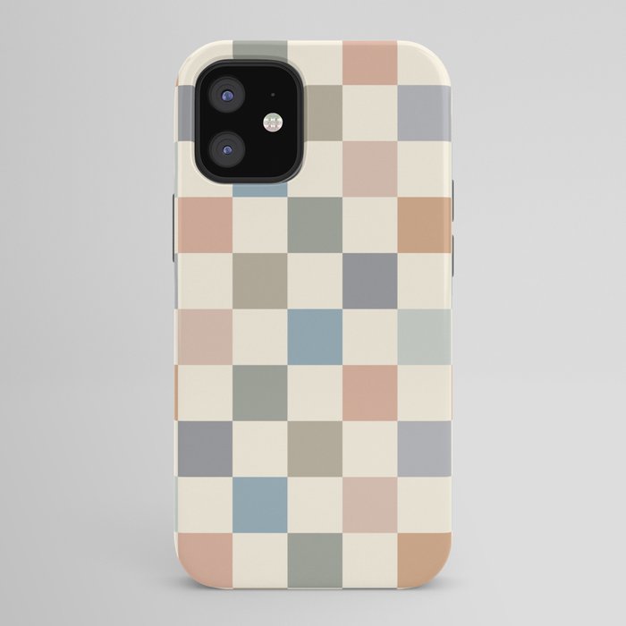 Blue & Beige Neutral Checker iPhone Case Gallery Image 42