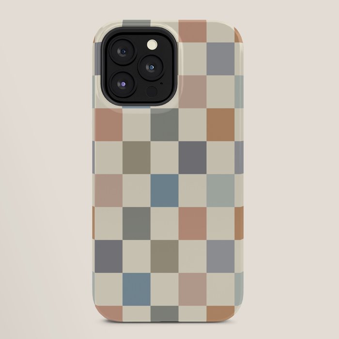 Blue & Beige Neutral Checker iPhone Case Gallery Image 28