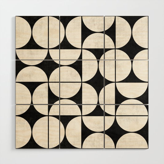 Mid-Century Modern Pattern No.2 - Black and White Wood Wall Art Gallery Image 2