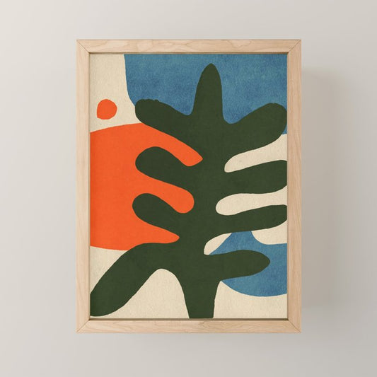 Abstract Sun and Leaf Shapes Mini Art Print Gallery Image 1