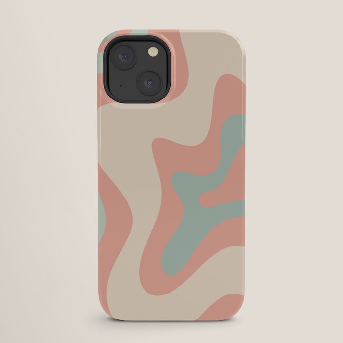 Retro Liquid Swirl Abstract Square Pattern in Pastel Blush Mint iPhone Case Gallery Image 25