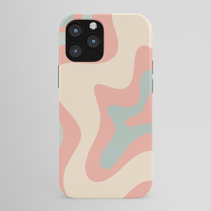 Retro Liquid Swirl Abstract Square Pattern in Pastel Blush Mint iPhone Case Gallery Image 43