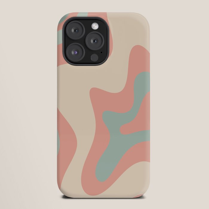 Retro Liquid Swirl Abstract Square Pattern in Pastel Blush Mint iPhone Case Gallery Image 20