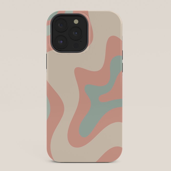 Retro Liquid Swirl Abstract Square Pattern in Pastel Blush Mint iPhone Case Gallery Image 36