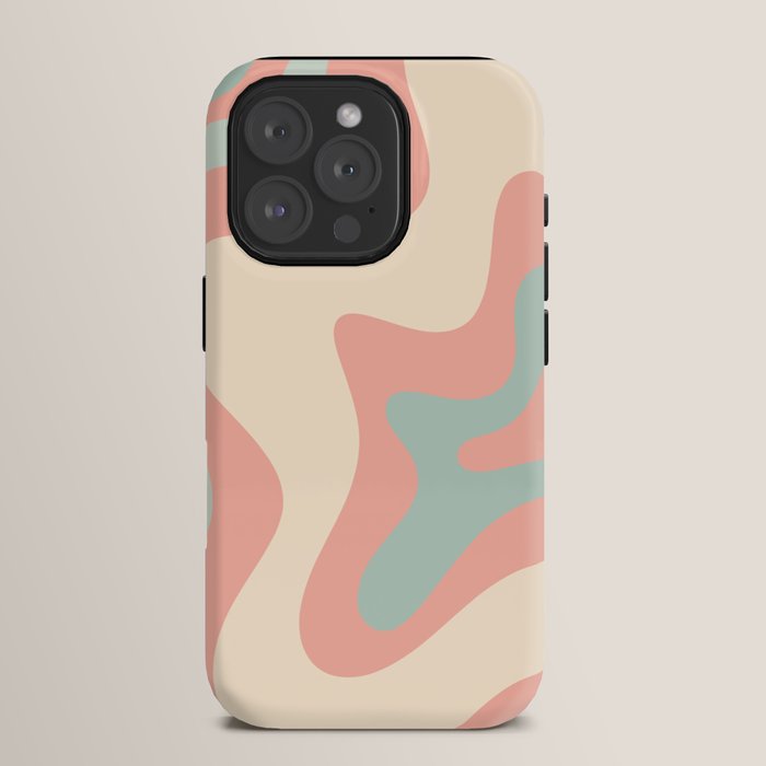 Retro Liquid Swirl Abstract Square Pattern in Pastel Blush Mint iPhone Case Gallery Image 15