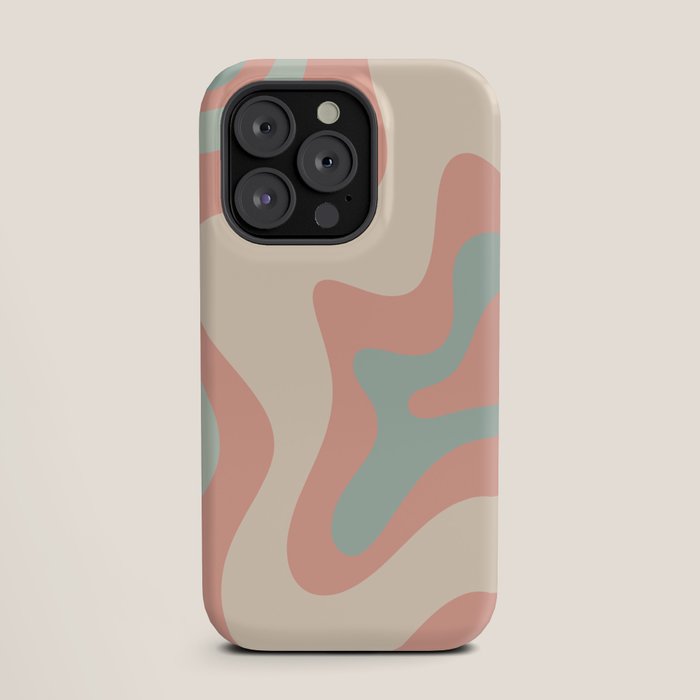 Retro Liquid Swirl Abstract Square Pattern in Pastel Blush Mint iPhone Case Gallery Image 19