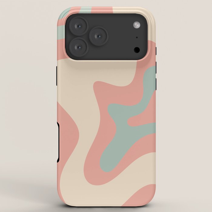 Retro Liquid Swirl Abstract Square Pattern in Pastel Blush Mint iPhone Case Gallery Image 8