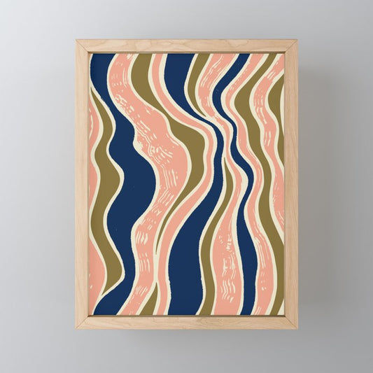 Earthy Rivers Cobalt Mini Art Print Gallery Image 1