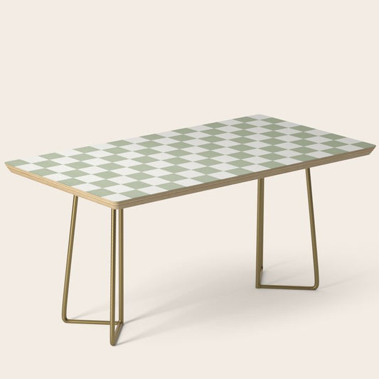 Checkerboard Check Checkered Pattern in Sage Green and Off White Coffee Table Gallery Image 2