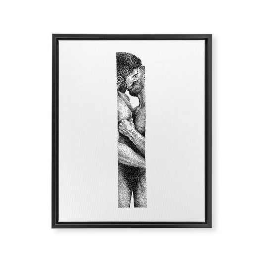 Kiss NOODDOOD Strip Framed Canvas Print Gallery Image 1