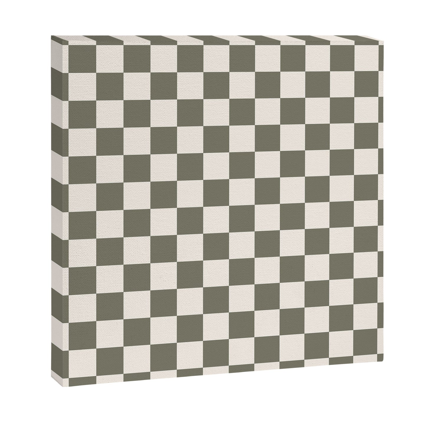 Checkerboard - Olive Green Canvas Print Gallery Image 2