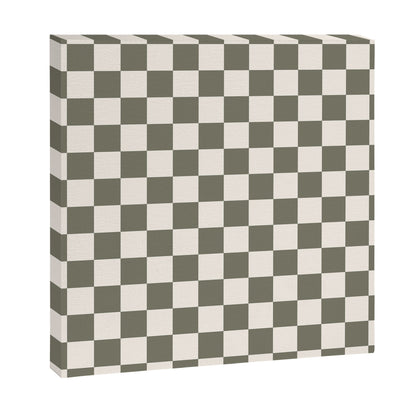 Checkerboard - Olive Green Canvas Print Gallery Image 2