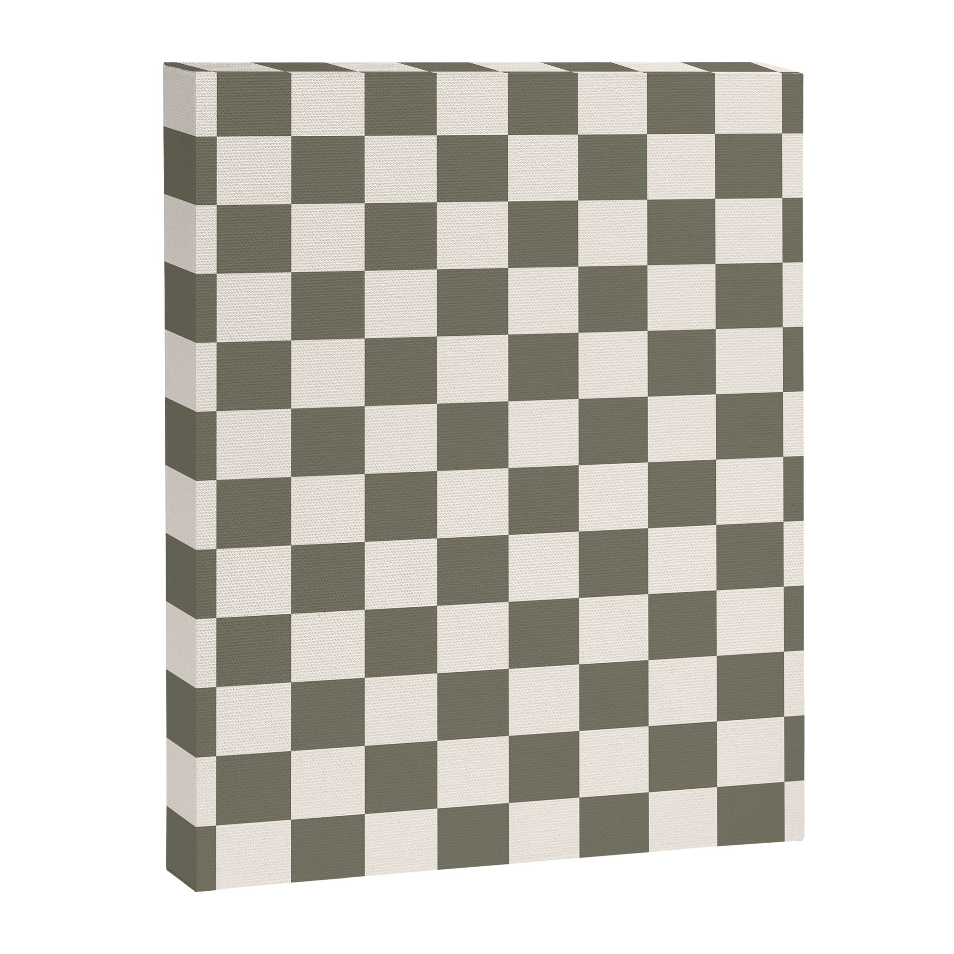Checkerboard - Olive Green Canvas Print Gallery Image 5