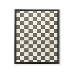 Checkerboard - Olive Green Framed Canvas Print Gallery Image 1