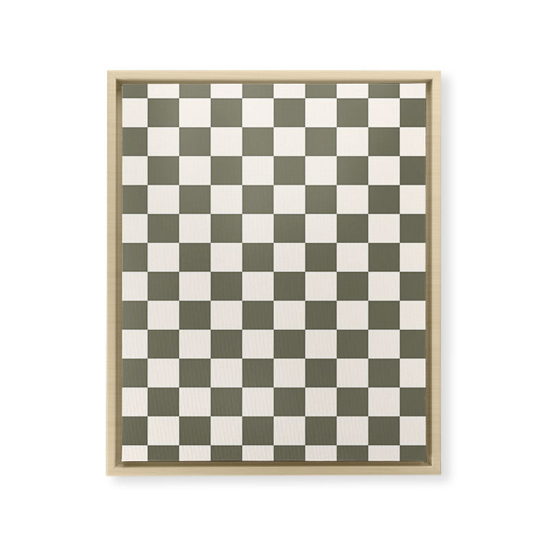 Checkerboard - Olive Green Framed Canvas Print Gallery Image 23