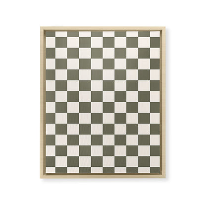 Checkerboard - Olive Green Framed Canvas Print Gallery Image 26