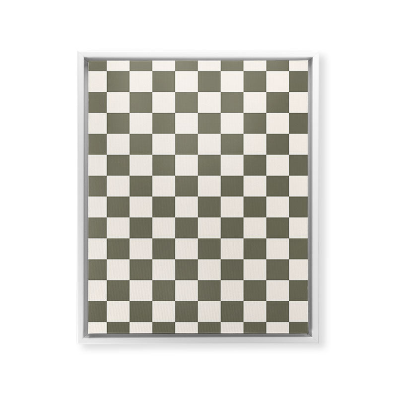 Checkerboard - Olive Green Framed Canvas Print Gallery Image 30