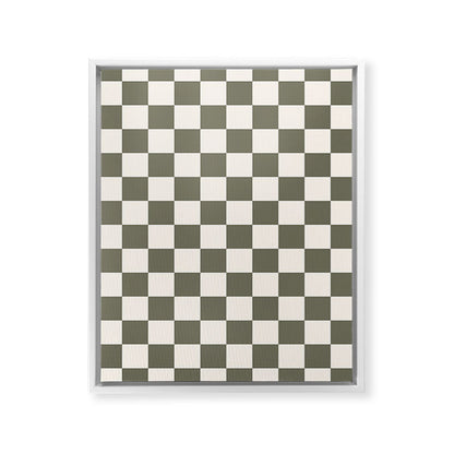 Checkerboard - Olive Green Framed Canvas Print Gallery Image 30