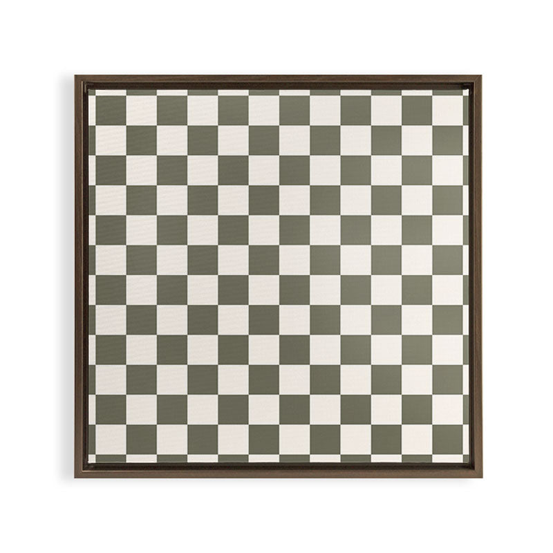 Checkerboard - Olive Green Framed Canvas Print Gallery Image 18