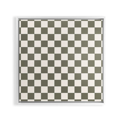Checkerboard - Olive Green Framed Canvas Print Gallery Image 36