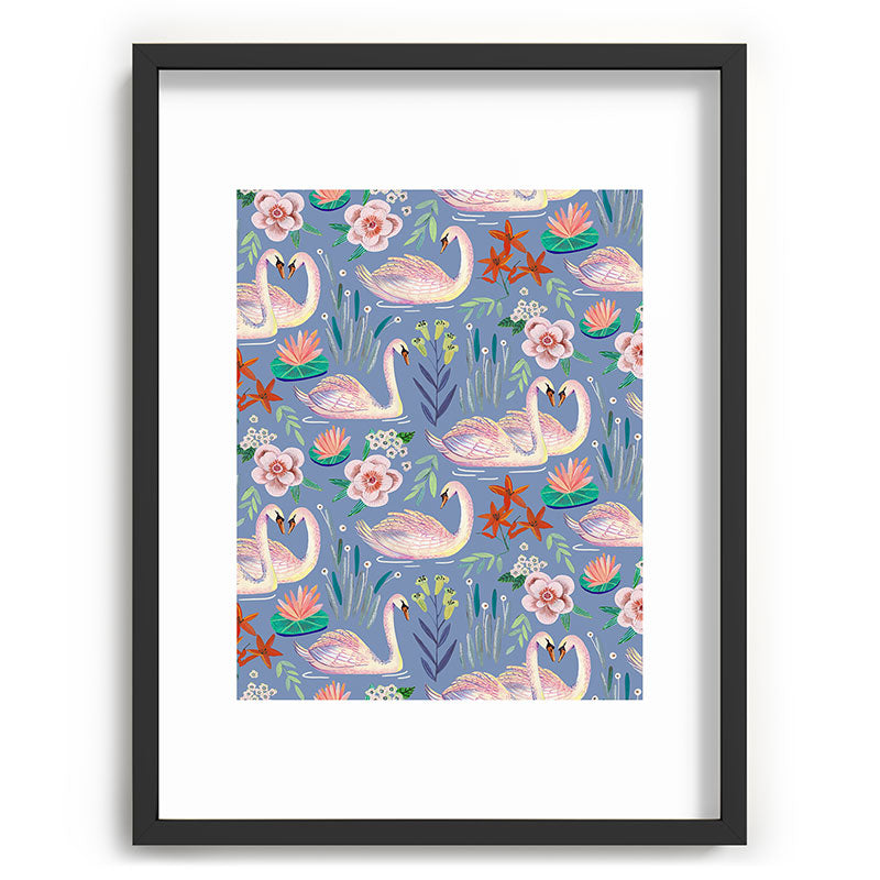 Swan Pattern Framed Art Print Gallery Image 84