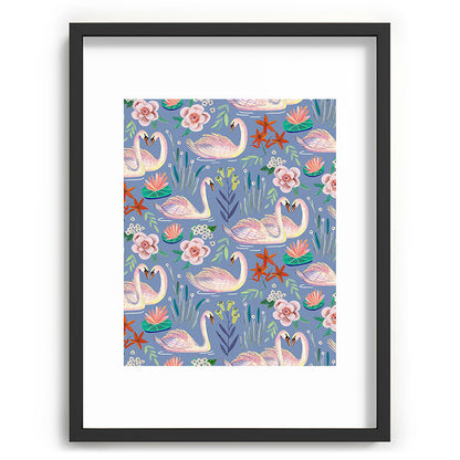 Swan Pattern Framed Art Print Gallery Image 84