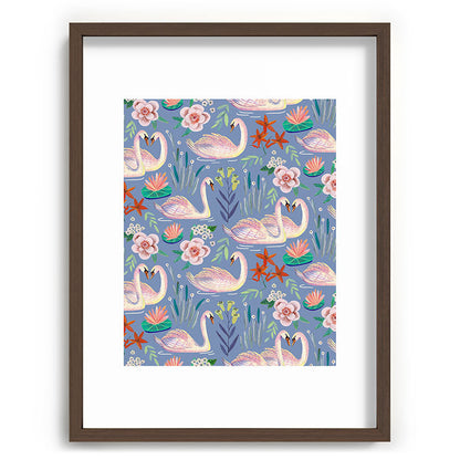 Swan Pattern Framed Art Print Gallery Image 91