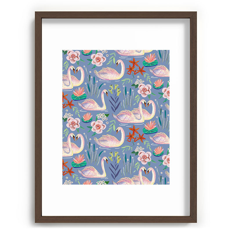 Swan Pattern Framed Art Print Gallery Image 92