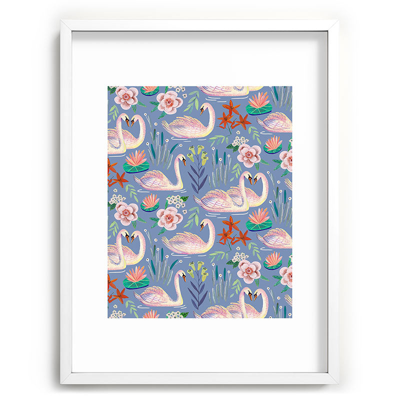 Swan Pattern Framed Art Print Gallery Image 108