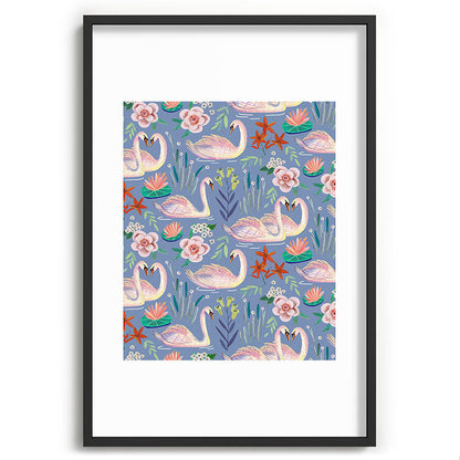 Swan Pattern Framed Art Print Gallery Image 85