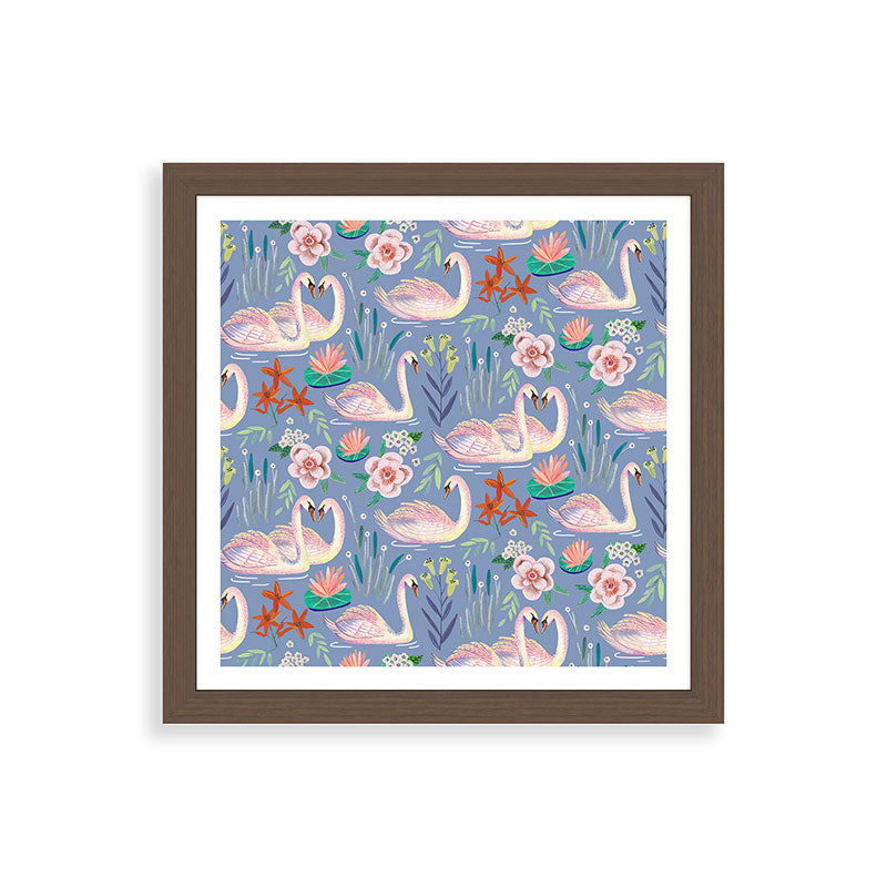 Swan Pattern Framed Art Print Gallery Image 60