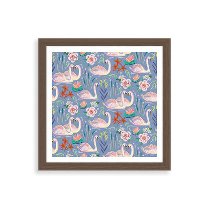 Swan Pattern Framed Art Print Gallery Image 60