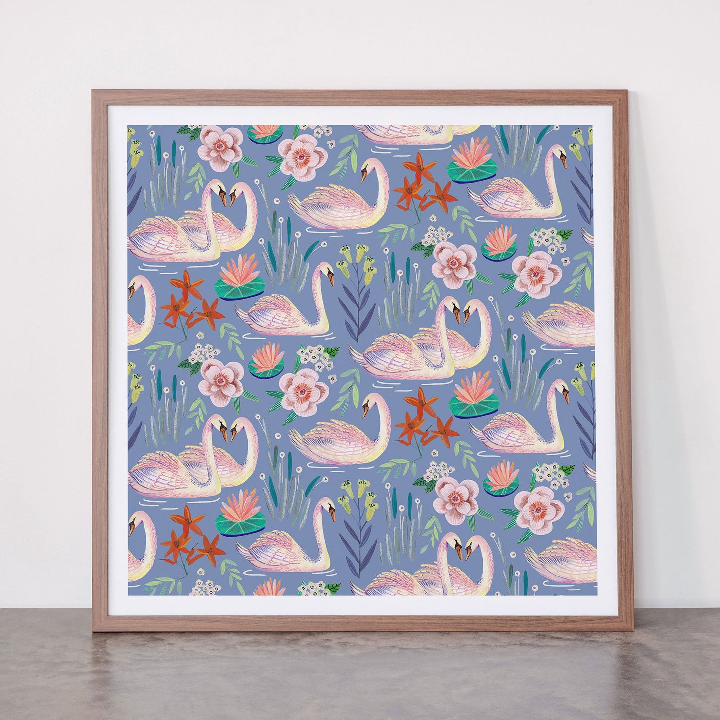 Swan Pattern Framed Art Print Gallery Image 66