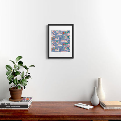 Swan Pattern Framed Art Print Gallery Image 4