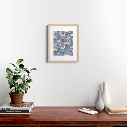 Swan Pattern Framed Art Print Gallery Image 25