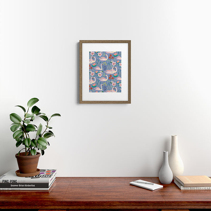 Swan Pattern Framed Art Print Gallery Image 15