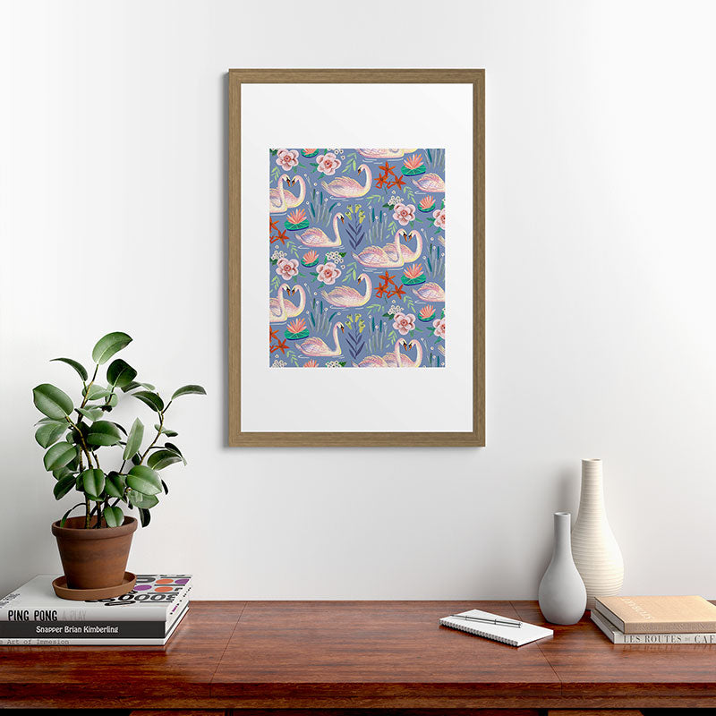 Swan Pattern Framed Art Print Gallery Image 56