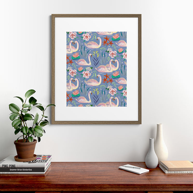 Swan Pattern Framed Art Print Gallery Image 58