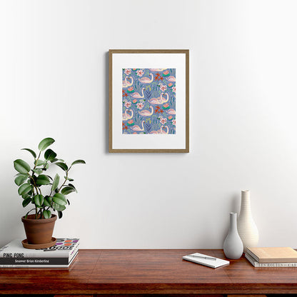 Swan Pattern Framed Art Print Gallery Image 16