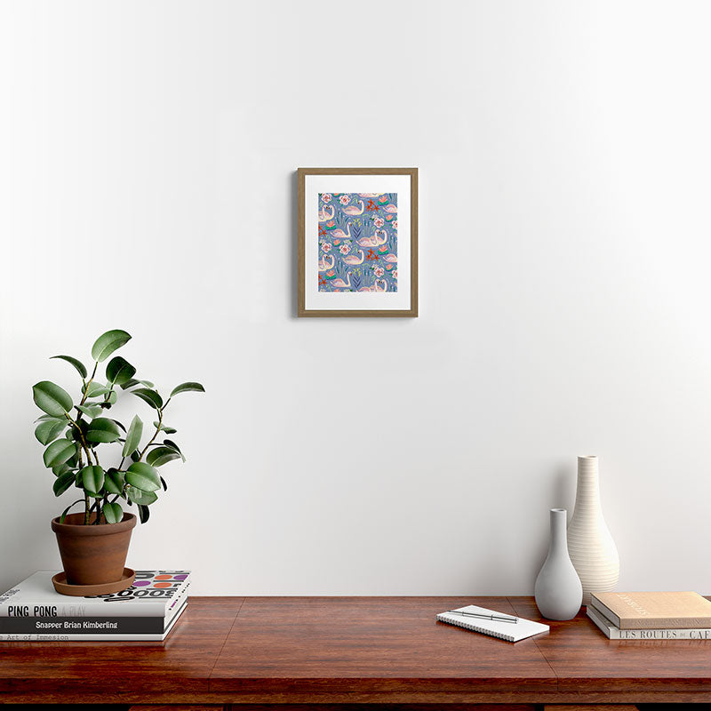 Swan Pattern Framed Art Print Gallery Image 12