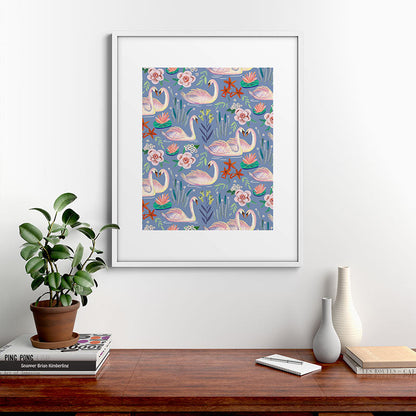 Swan Pattern Framed Art Print Gallery Image 39