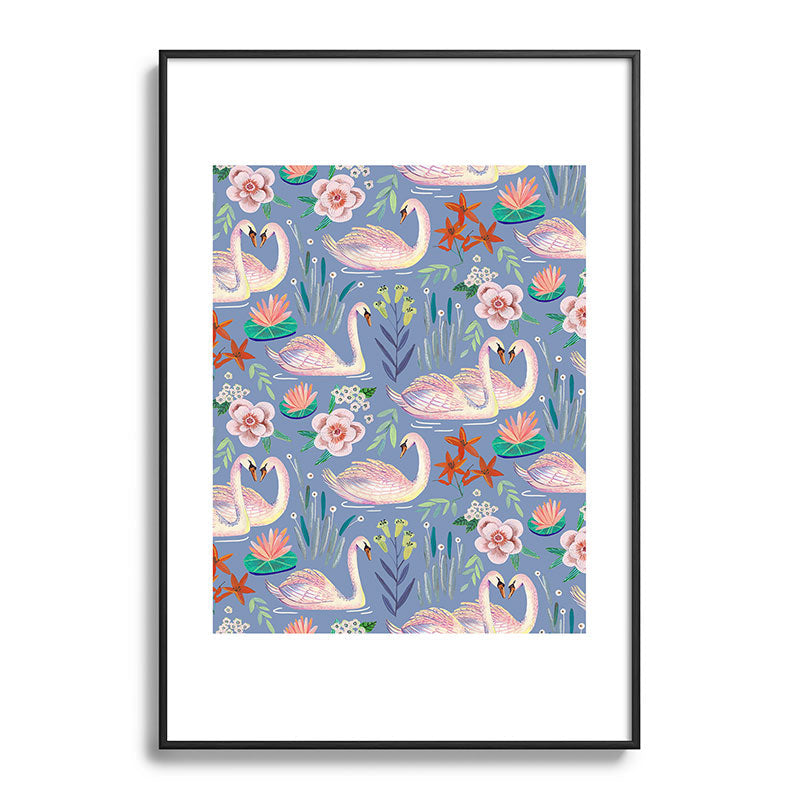 Swan Pattern Framed Art Print Gallery Image 113