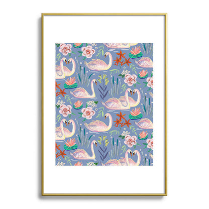 Swan Pattern Framed Art Print Gallery Image 123