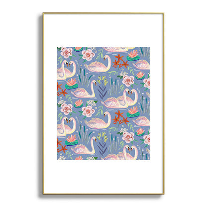 Swan Pattern Framed Art Print Gallery Image 128